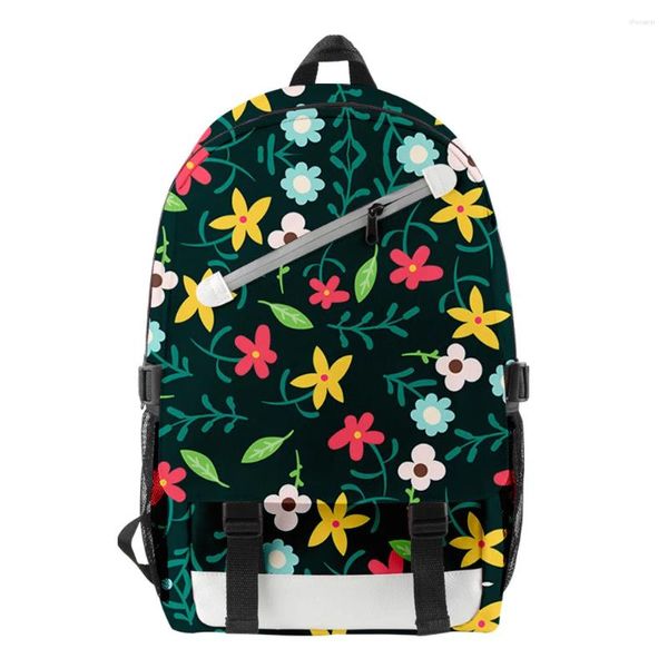 Рюкзак Harajuku Beautiful Flowers Student School Bags Unisex 3D Print Oxford Водонепроницаемый ноутбук Многофункциональный путешествие рюкзаки