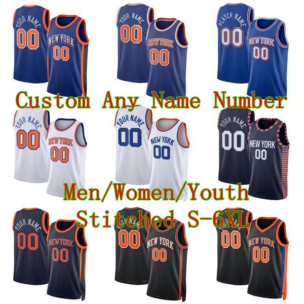 Jalen Brunson genähte Basketballtrikots Julius Randle Any einen Namen Any 23/24 Fans City Trikots Männer Jugendfrauen S-6xl