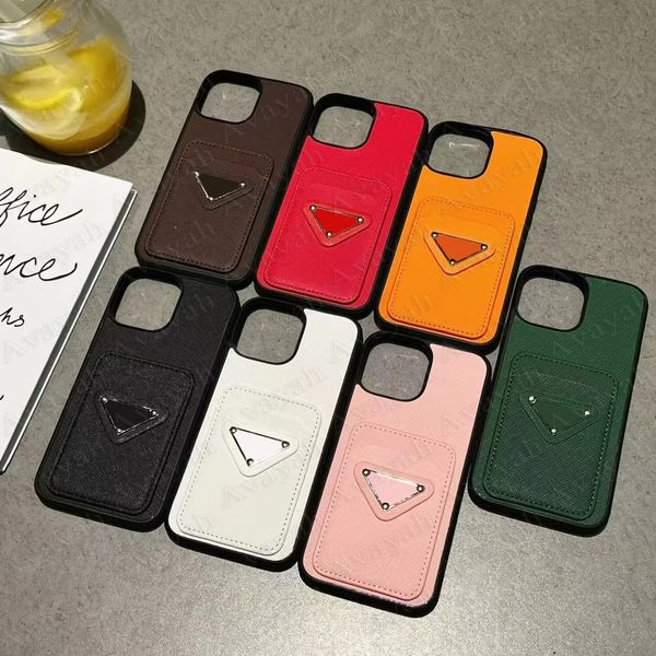 Luxus -Mobiltelefonhüllen für iPhone 15 14 14Pro 13 13Pro 14plus 12 12pro 11 Pro Max X XS XR 8 7 Plus Lederkartenpocket Hülle Samsung S22 S21 S20 Ultra Note 20 10 Cover