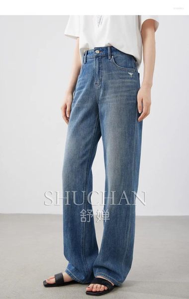 Женские джинсы 2024 с высокой талией 90% хлопковые женщины разрушают брюки, разорванные для