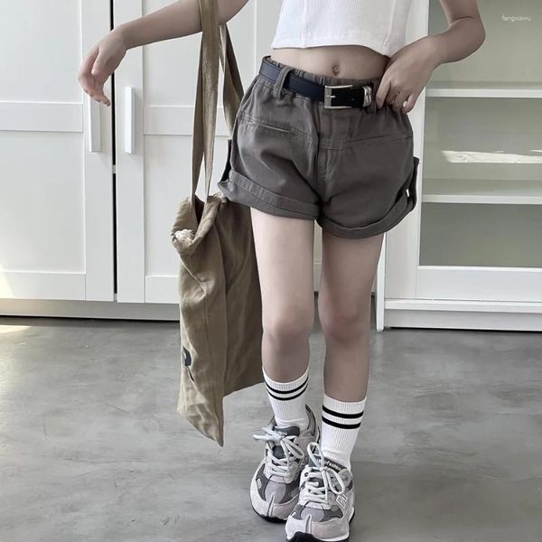 Shorts Girls 2024 Cowboy Sommerweite Beine cool lässig süße einfache Street Fashion Lose Korean aktiver süßer solider Brief