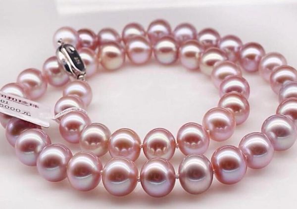 Neue feine Perlen Schmuck fein 10-11 mm Natural South See Pink Perlenkette 18 Zoll Silber4542488