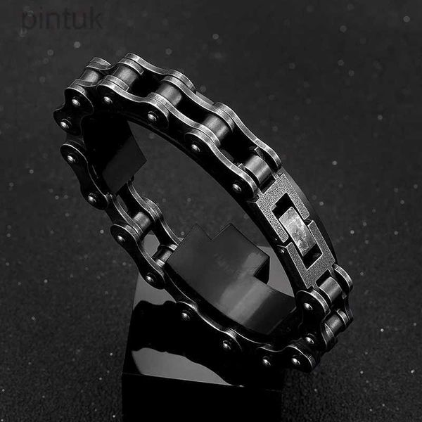 Kette Edelstahl Vintage Fahrradkette Männer Weites Armband Motorradzubehör Herren Schmuck Handkette Bängel Freunde Armbänder D240419