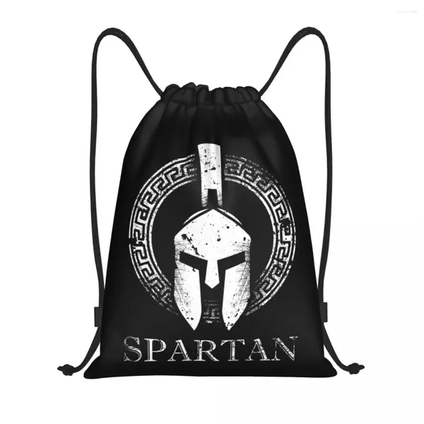 Einkaufstaschen Spartan Molon Labe Sparta Draw String Rucksack Frauen Männer Sport Fitnessstudio Sackpack tragbare Trainingstasche Sack