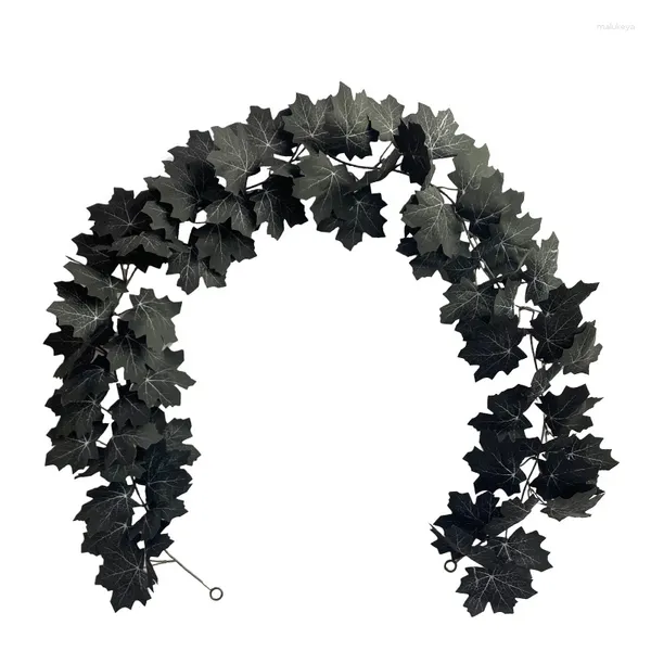 Декоративные цветы искусственные кленовые роттаны Хэллоуин Черный шелковый лист внутренний отдел стенка висящая виноградная лоза