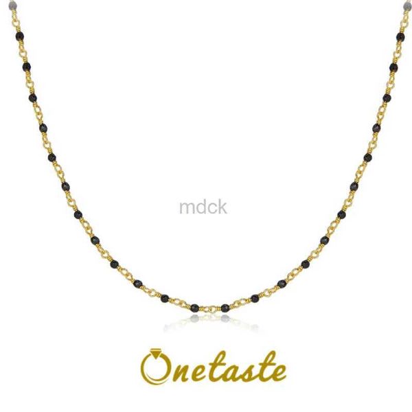 Anhänger Halsketten Französische Stil schwarzer Achatstein 925 Silber Gold Platted Chokers Halskette für Frauen minimalistische Chic -Ketten Halsketten 2023 Neues Geschenk 240419