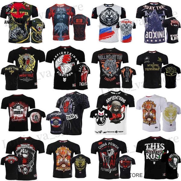 Magliette da uomo camicia thailandese da donna tns muay tailandese thai boxing thart veloce jiujitsu mma guardia cutanea guardia marziale kickboxing addestramento top jersey t240419