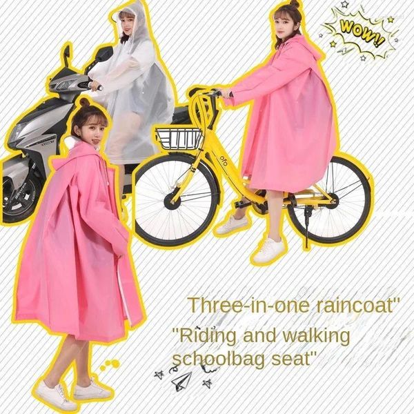 Дожди многоцелевые eva Raincoat Bike Bike Женская мода для взрослых в пешеходных походах с утолщенным студентом пончо езды