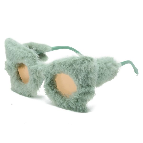 Nuovo arrivo gatto occhio occhio da sole peluche per donne festa di grandi dimensioni vettali oversize decorativi inverno soffice occhiali morbidi UV400