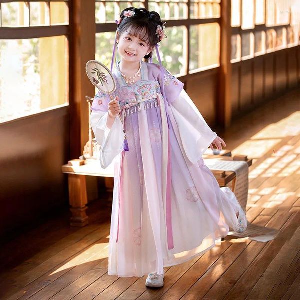Mädchen Kleider Mädchen Hanfu Kinder chinesische Stil Prinzessin Kleid Stickerei Tang Anzug Cheongsam Qipao Orientalische Vintage -Kleidung