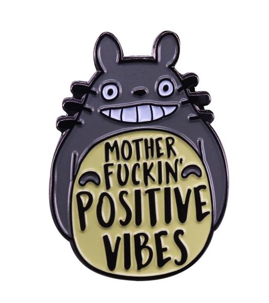 Niedliche Totoro -Abzeichen Positive Vibes Pin Creative Anime Fans Geschenke für Kinder Friends8263201