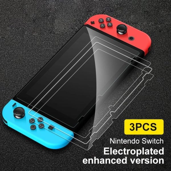 Jogadores 1/2/3pcs vidro temperado para nintend switch NS OLED Screen Protector Film para Nintend Switch Lite Screen Protector Acessórios