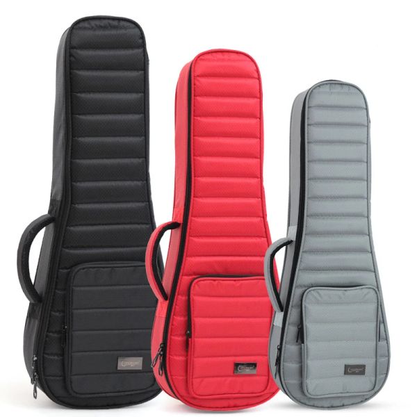 Fälle Ukulele Hard Box Case Tasche 21 23 24 26 Zoll Sopran -Konzert Tenor Ukelele Grey Gitarre Accessoires Teile Gig Schwamm wasserdicht