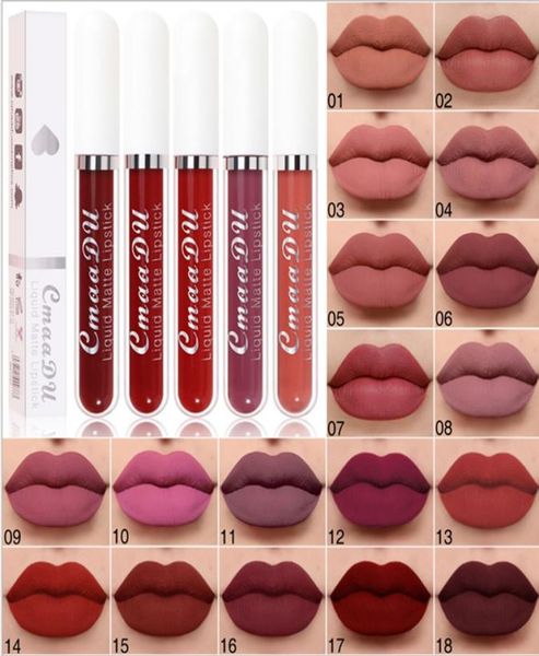 CMAADU 18 Colours Matte Lip Lip Lipid Lipstick impermeabile di Long Long Long Nude Makeup Beauty Red Lipgloss66655603