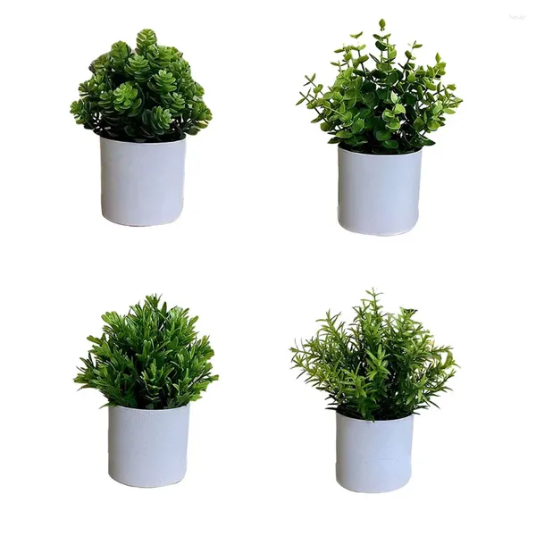 Fiori decorativi 4 pack molto facile da pulire la soluzione a bassa manutenzione pianta finta per piante artificiali eleganti interne