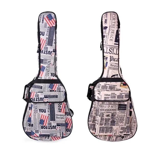 Kılıflar 41/40 inç Akustik Gitar Çantası 600D Waterresist Oxford Kumaş Gazete Tarzı Çift Yastıklı Kayışlar Konser