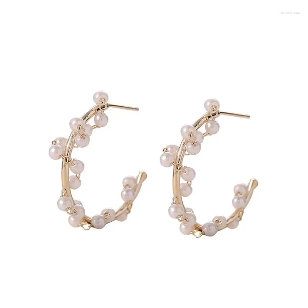Orecchini per borchie Temperamento di moda dolce fresco squisito design unico a semicerchio perla per donna regalo di compleanno di gioielli