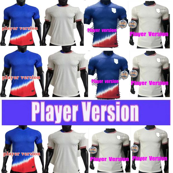 Maglia di calcio USAS 2024 2025 Copa America Man Kit USMNT 24/25 SHATH AWAY SHILT NAZIONALE NAZIONALE UNIMIFICA VERSIONE PLACHINO PULISIC BALGUN SMITH MORGAN