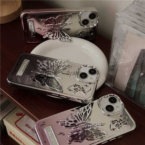 Case di telefonia cellulare Gradiente di farfalla 3D Adatto per iPhone 15 Promax Elettroplato 14 Avanzato 13 Pacchetto completo 12 Caso H240419