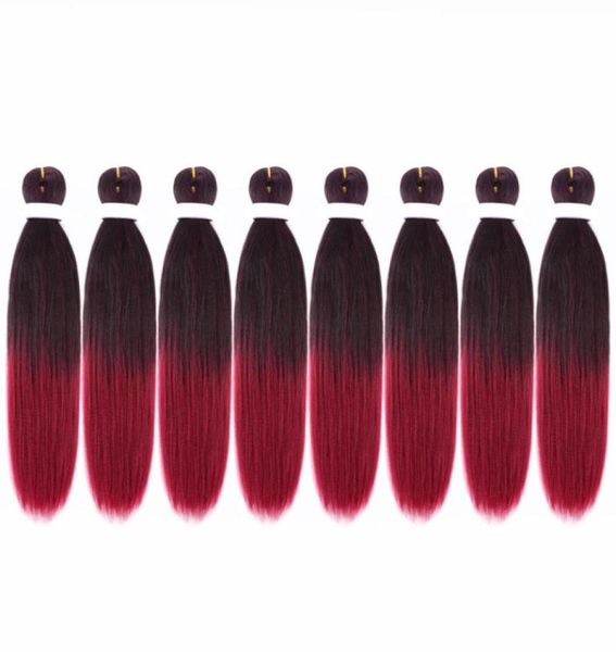 Cabelo de trança pré -esticada EZ trança baixa temperatura Extensão de fibra sintética Crochet Braids Profissional BR14863807461358