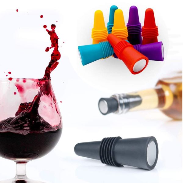 Wiederverwendbare Silikonbar-Werkzeuge Weinstopper funkelnde Getränkeflaschen Stopperkegel-Form-Bier Red-Wine Flasche Cork T9I002620