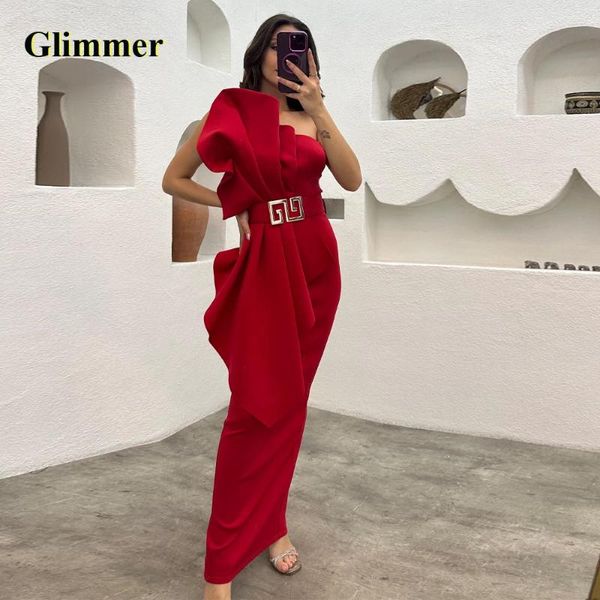 Vestidos de festa Glimmer elegante cinto com zíper à noite vestidos formais de baile de formatura personalizada