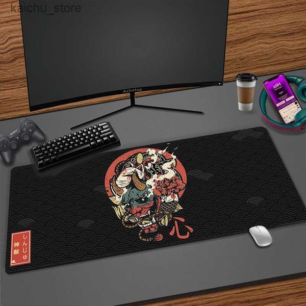Mouse Pads Handgelenk ruhen Elemente des chinesischen Spiels Gaming Maus -Pad groß 900 x 400 mm Anime Mousepad Game Accessoires Keyboard Teppich Drachen Schreibtisch Play Y240419