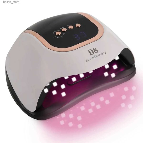 Nageltrockner 2024New D8 Nagel Trockner Lampe große Kraft UV LED NAGE LAMPE 66LEDS Keine schwarzen Hände zum Trocknen von Nagelgel Politur tragbare Design Nagel Lampe Y240419