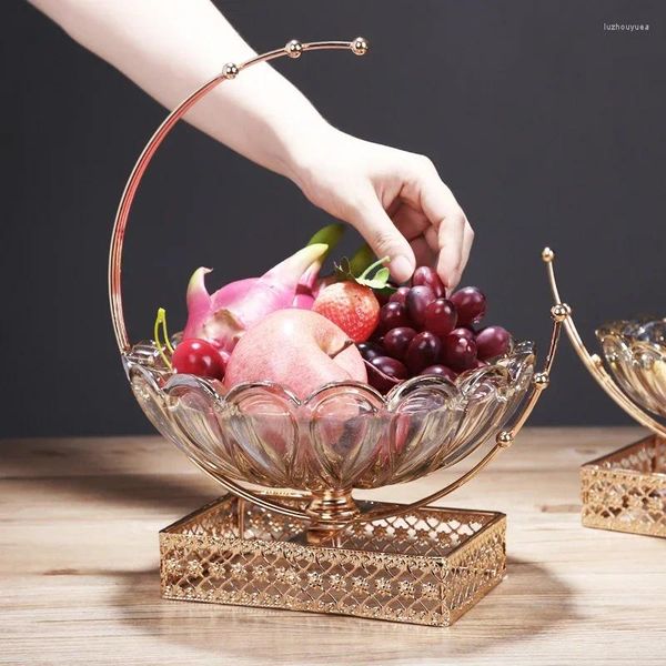 Teller leichter Luxuskristallglas Obstteller kreativer Wohnzimmer Couchtisch Ablage Dekoration Ornamente Süßigkeiten