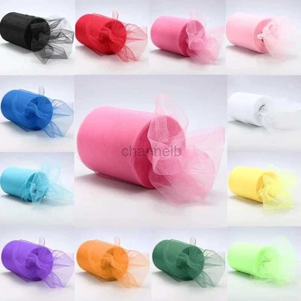 Basic Casual Kleider Organza Tulle Roll 15 cm 25yards Geburtstag Hochzeit Dekoration Roll Spool Diy Stoff Dekorative Handwerk Weihnachten Kinder Königin Röcke 240419