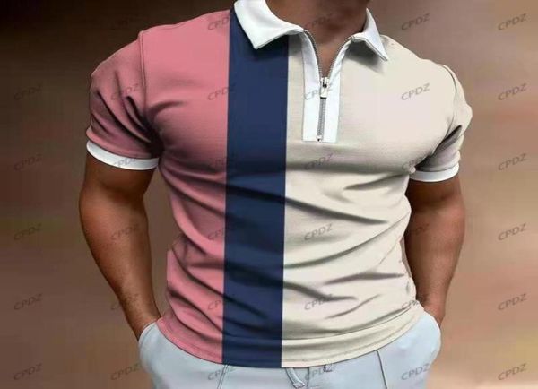 Herrendesigner Polo T -Shirt Polos Spring Sommer Taktik Golf Grid Lappel Poloshirt Männliche Mischung Farbe Kurzschlärmtife Solid Plaid Pri3138461