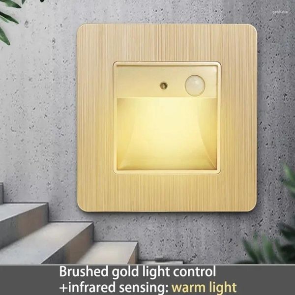 Sada da lâmpada de parede Passo de pé incorporado, detecção de corpo humano, corredor doméstico LED Small Night Light