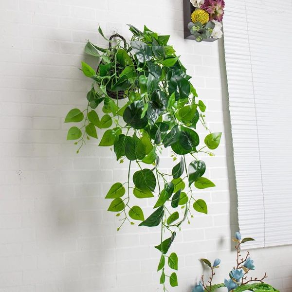 Декоративные цветы искусственное растение стена зеленые растения лист плюс пластиковая гирлянда виноградная листва висят латекс