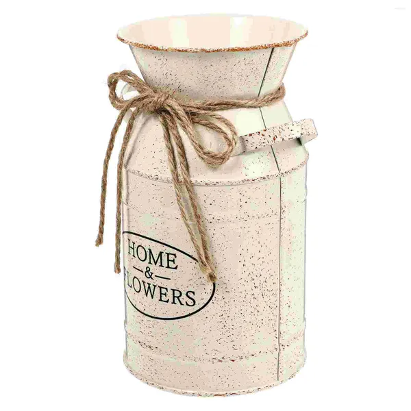 Vasen Bucket Pot Flowerpot Büro Großer Keramik -Pflanzer -Arrangements Vase Schmiedeeisenkorb