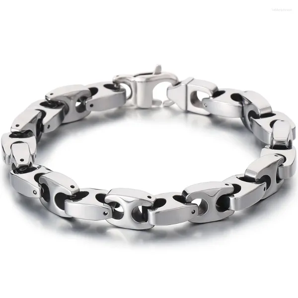 Braccialetti Link Bracciale per uomo in acciaio di tungsteno pesante per uomini donne larghezza 9mm catena da uomo regali di compleanno di lusso da uomo ragazzo ragazzo ragazzo