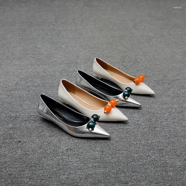 Lässige Schuhe Sommer String Perlen Frauen speicherte Zehen Flats mit soweien Sohle Zapatillas Mujer Cover Absatz Slip-On Chaussures Platten