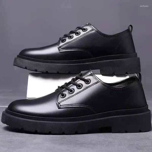 Casual Schuhe Leder Männer Schuhgeschäft dicke Sohlen trendige vielseitige Designer -Lehre Anti -Slip für Zapatillas