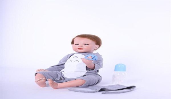 Recém -nascido Menino de 22 polegadas para crianças Sile Sile Vinyl Companion Toy for Child Reborn Baby Toddler Doll315m8110536