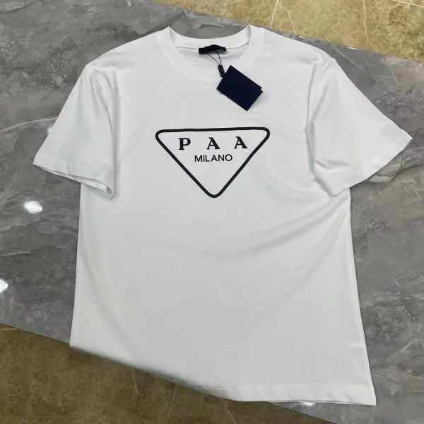 Vestuário para homens designers masculinos letra letra impressão em redonda cola de manga curta algodão luxuoso triangular macia camiseta preta camisetas brancas homens camisetas femininas