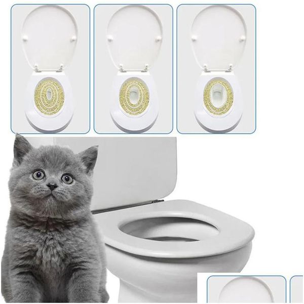 Andere Katzenversorgungen Haustierdrüsenkasten Katzen Toilettentraining Kit PVC Tablett Set Professioneller Welpenreinigungstrainer für Sitzentwurf Lieferung DHWX5