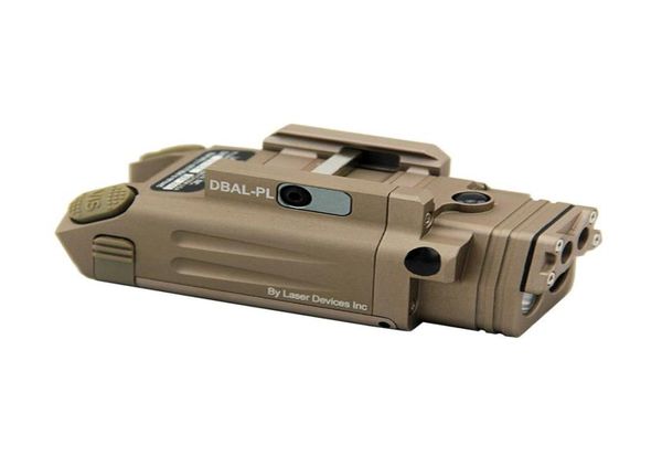Luz tática da pistola DBALPL LED PISTOL LANTHLIGH RIBLE DE CAVO AIRSOFT 400 LUMENS LUZ Branco com ponteiro a laser vermelho e IR6866803