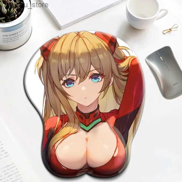 Mouse Pads Handgelenk ruht Eva Oppai Anime Kawaii Schreibtischpolster So Souryuu Asuka Langley Sexy Boobs Mousepad mit Handgelenksruhe 3D Big Butt Gaming Mauspad Y240419