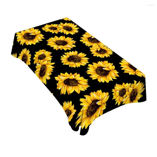 Tala de mesa de mesa Amarelo de girassol com flor de pétala de pé de retângulo