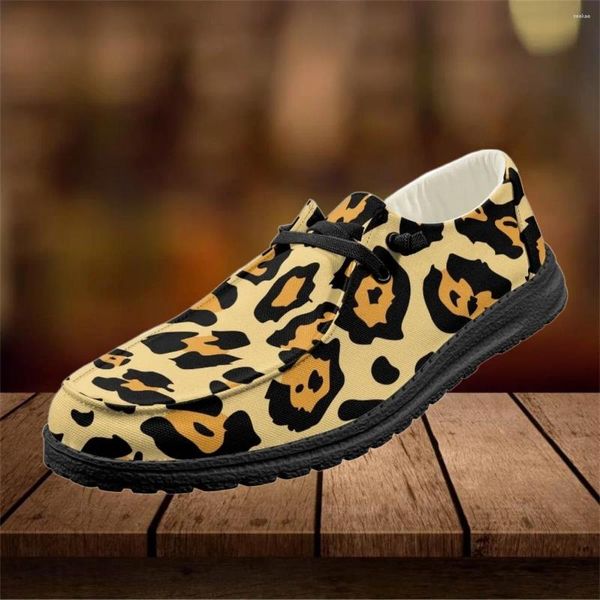Sapatos casuais instantarts moda moda brown leopard panos de tênis respiráveis slip-on slip-on não deslizamento dirigindo apartamentos