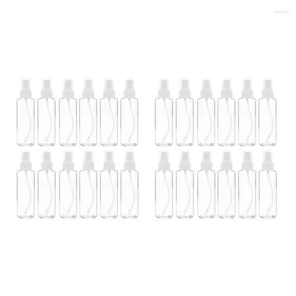 Garrafas de armazenamento TOD-24 Pack Fine Mist Spray transparente 120 ml (4 oz) com tampa da bomba