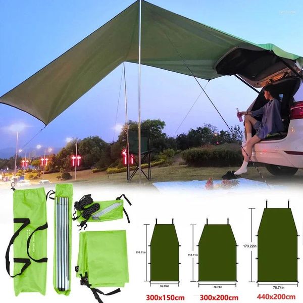 Tende e rifugi per auto Tente Shelter Om Shade Camping Side Tecn Top Twing Waterproof UV UV Portable Automobile Rooftop Rain Canopy