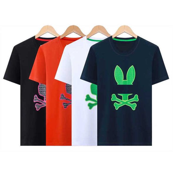 Психологическая рубашка кролика летняя мужская футболка кроличья принт с коротким рукавом футболка для хлопчатобумажной футболки Psyco Tees 3xl p7ni