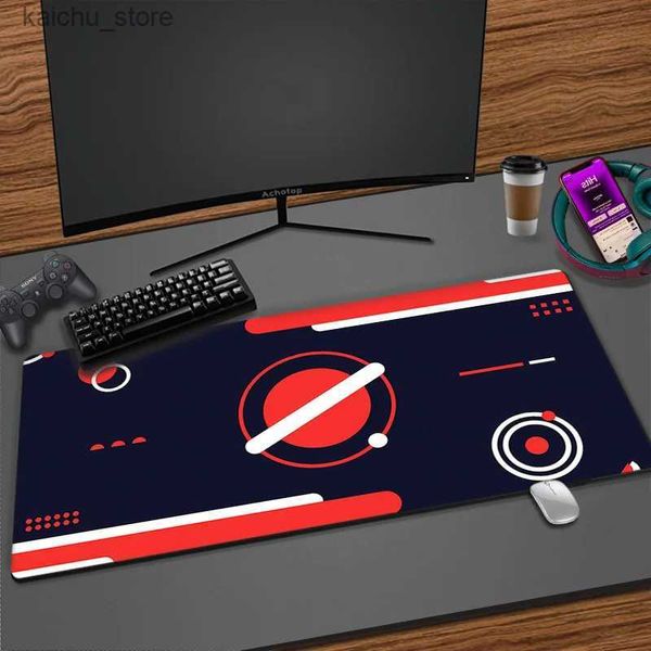 Mouse almofadas de pulso repousa geométrica de mesa de arte gamer mousepads xxl mouse pad da empresa de escritórios Pads grandes tapetes de mouse de mousepad para computadores carpetes Y240419