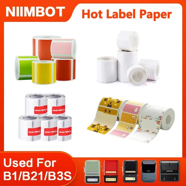 Filo termico mini stampante Niimbot White/colore/rotondo/fiore adesivo auto -adesivo per B1 B21 B203