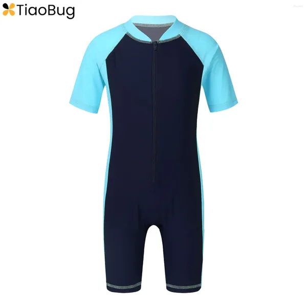 Frauen Badebekleidung Kinder Jungen Mädchen ein Stück Kurzarm Badeanzug Surfen mit Neoprenanzug UV Sonnenschutz Ausschlag für Bodysuit Strandkleidung